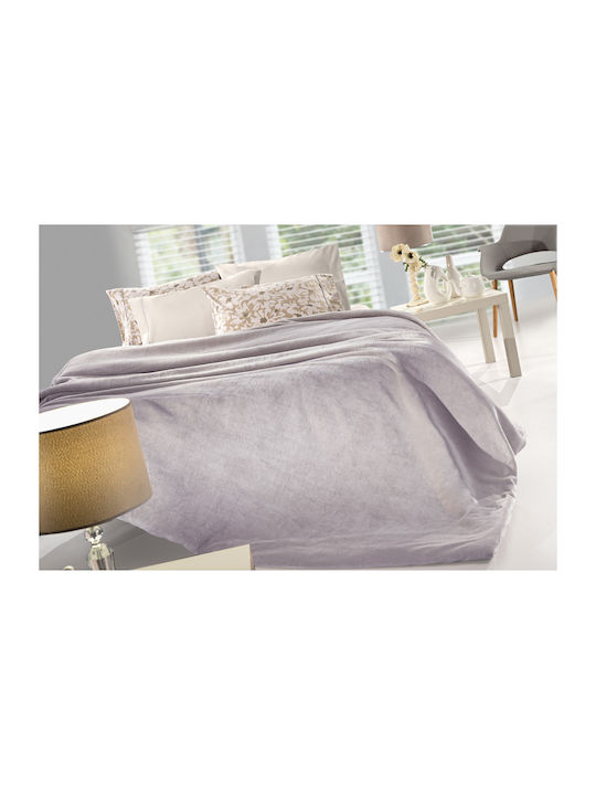 Guy Laroche Velvet Blanket Set Fleece Single 160x220cm with Decorative Pillow Melange