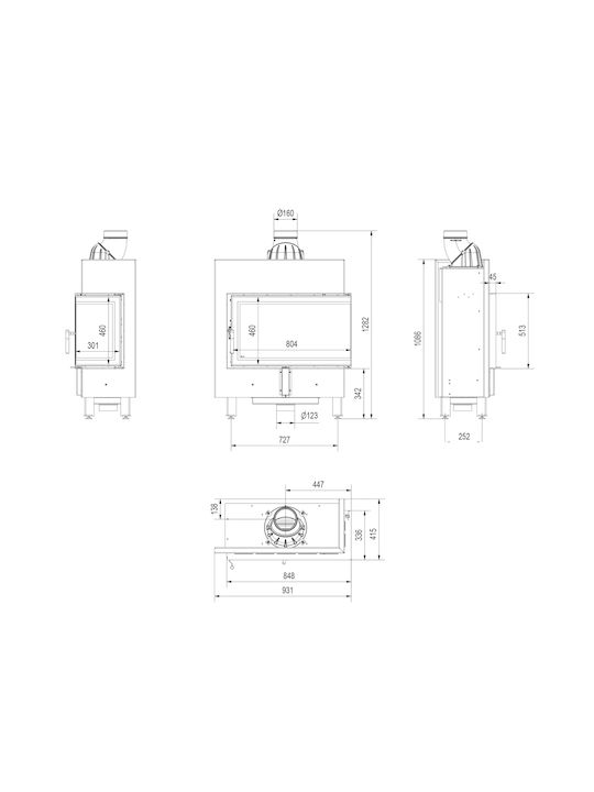 Kratki Lucy 14 SLIM P BS Black Енергийна вмъкната касета Дърво 10кВт Десен ъгъл с отваряща се врата