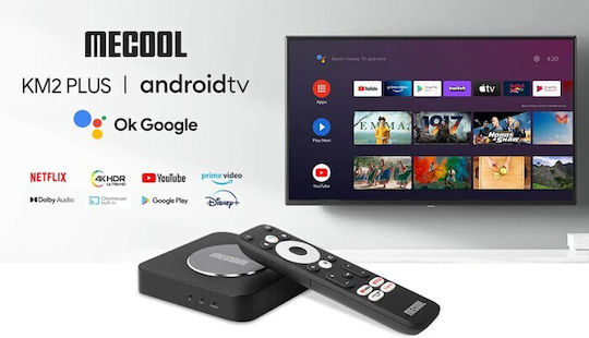 Mecool TV Box KM2 Plus MCL-KM2PLUS 4K UHD with WiFi USB 2.0 / USB 3.0 2GB RAM and 16GB Storage Space with Operating System Android 11.0 and Google Assistant