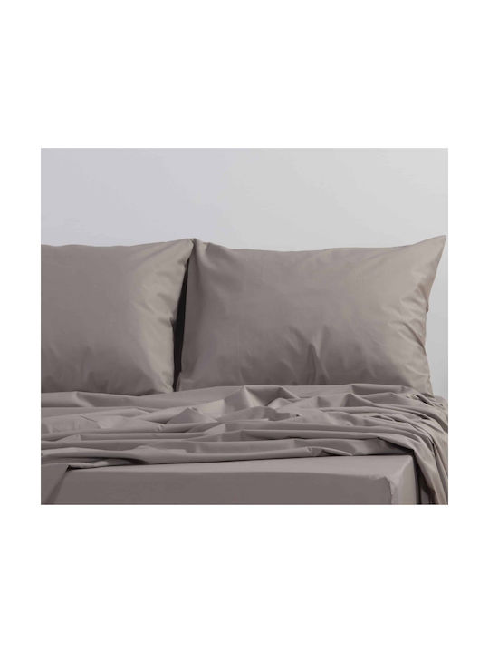 Nef-Nef Homeware Basic Pillowcase Set with Envelope Cover Mocca 52x72cm.
