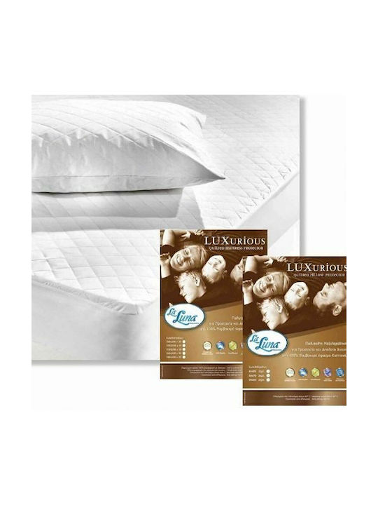 La Luna Luxurious Pillow Protector Set Quilted White 35x65cm.