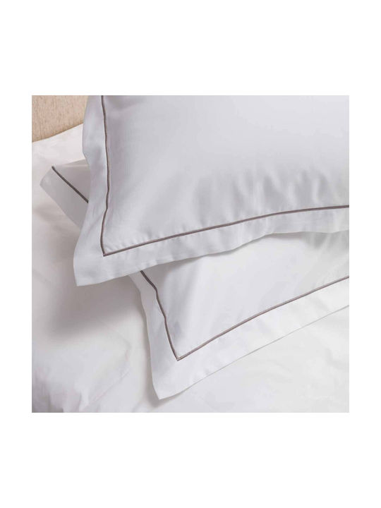 Vesta Home Ηρώ Σετ Μαξιλαροθήκες Oxford Λευκό 55x75εκ.