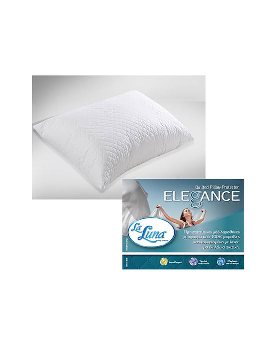 La Luna Elegance Schutzkissenbezug-Set Gesteppt Weiß 50x80cm.