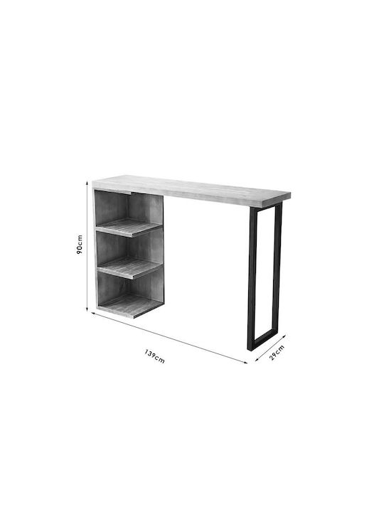 Collins Table Bar from Solid Wood & Metal Pine tree 139x29x90cm
