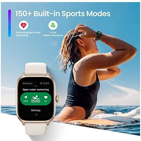 Amazfit GTS 4 Aluminium 43mm Wasserdicht Smartwatch mit Pulsmesser (Autumn Brown)
