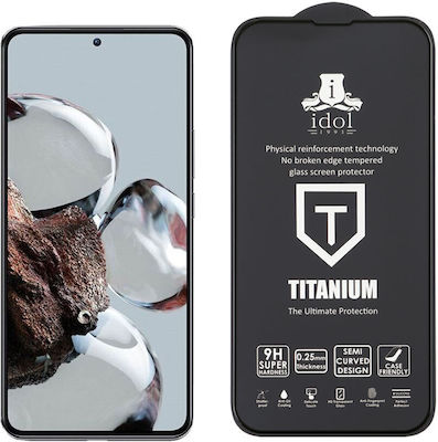 Idol 1991 9H Titanium Semi Curved 0.25mm Adeziv Complet Sticlă călită pe toată fața Negru (Xiaomi 12T/12T Pro) 8324918