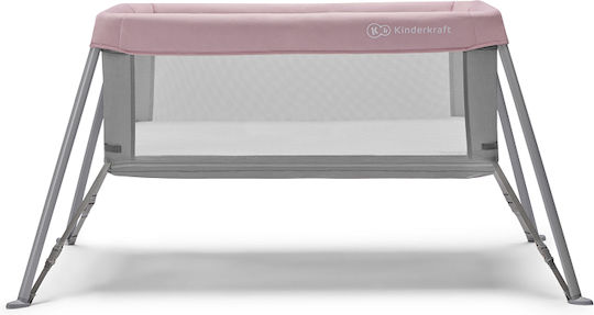 Kinderkraft Movi Παρκοκρέβατο 2 Επιπέδων με Στρώμα Grey-Pink 93.5x55.5cm