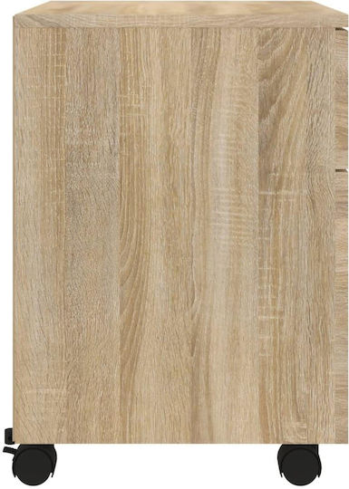 Kabinett Büro mit Rädern Brown Oak 45x38x54cm