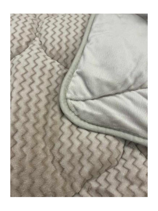 Linea Home Duvet Cover with Hollowfiber Filling Double 215x230cm Zic Zac Beige