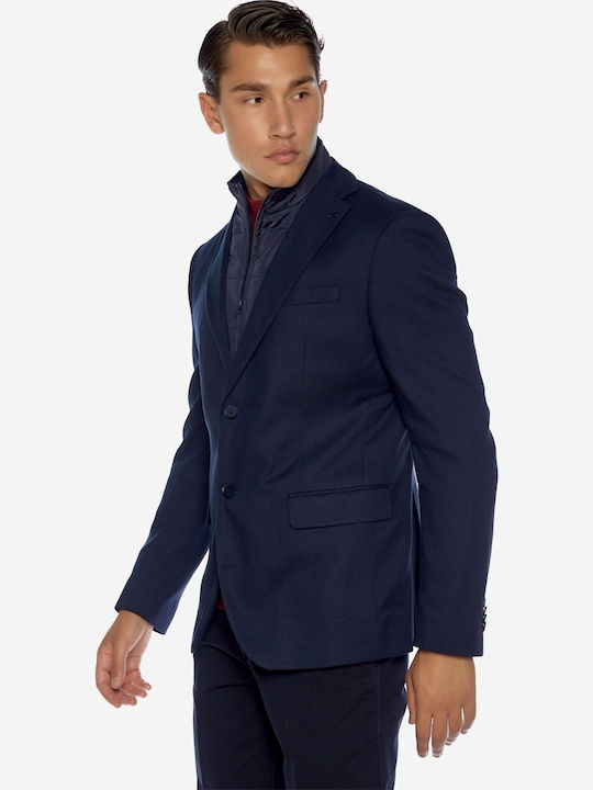 Men's Winter Suit Jacket Regular Fit Blue