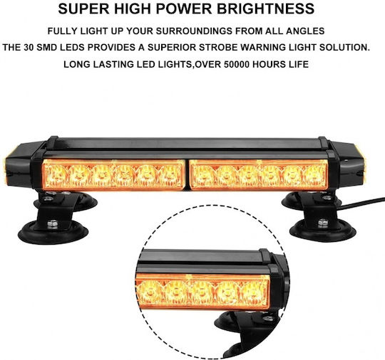 Flexzon Car Signaling Bar LED 12V Waterproof 40cm with Orange Lighting