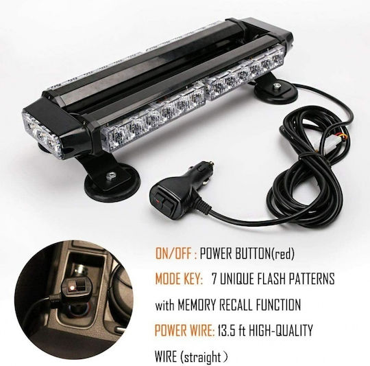 Flexzon Car Signaling Bar LED 12V Waterproof 40cm with Orange Lighting