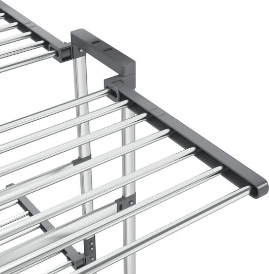 vidaXL Klappbarer Boden-Kleiderständer aus Aluminium mit Rädern 70x60cm