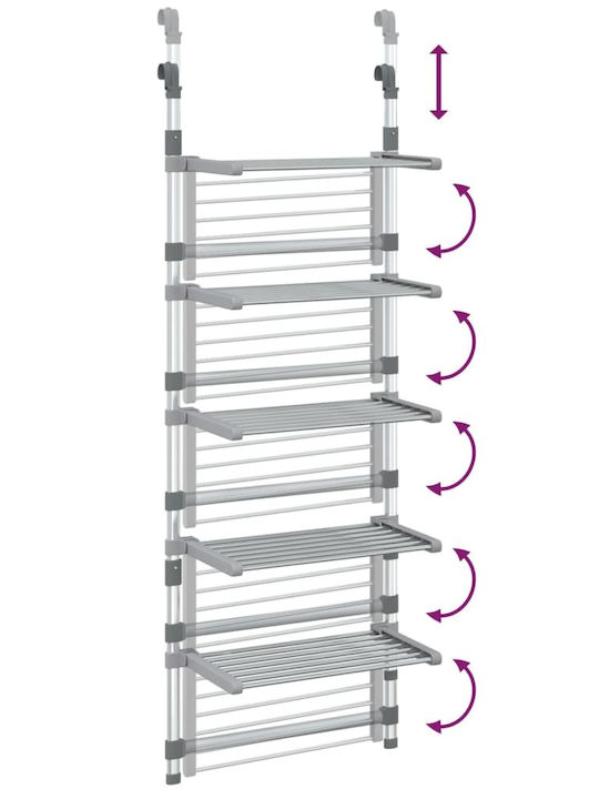 vidaXL Aluminum Folding Hanging Clothes Drying Rack 50x25cm
