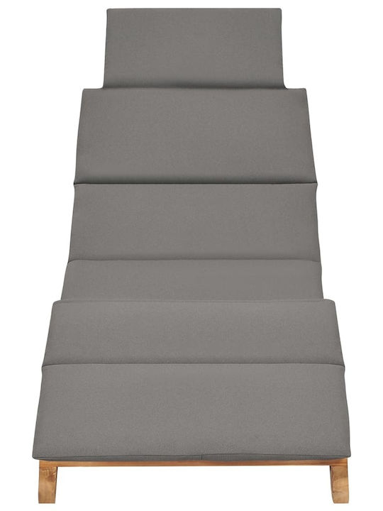 Șezlong Din Lemn Cu Pernă Gri Set 2 Buc 175x50x55cm