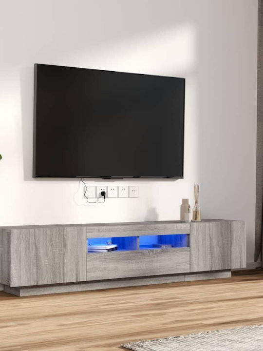 TV-Ständer mit LED-Beleuchtung Grey Sonoma Μ100xΠ35xΥ40cm