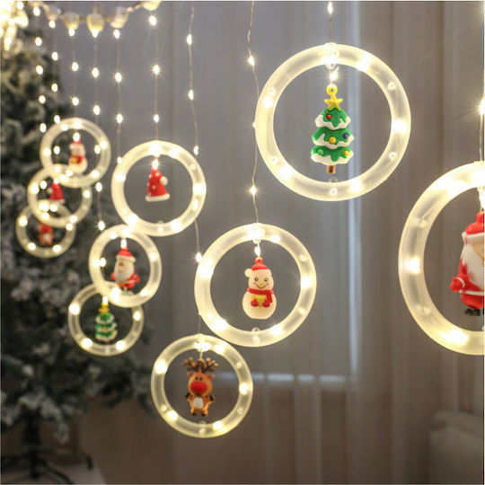 125 Светлини LED 3m. Топъл бял тип Завеса 1бр