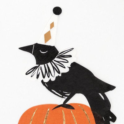 Χαρτοπετσέτες Vintage Halloween Crow Πολύχρωμες 16τμχ