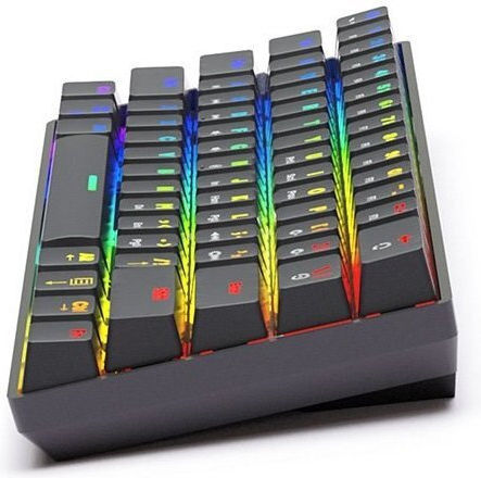 Savio Blackout Gaming Mechanical Keyboard 60% with Outemu Blue switches and RGB lighting (English US)