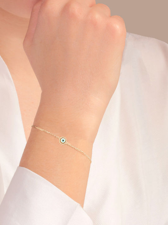 Gold 9k Bracelet Eye Circle