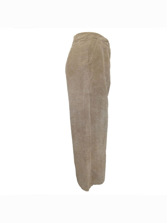 Women's Pants Zip-Kilotte Beige Corduroy Regular Fit SHOP&CO / Beige