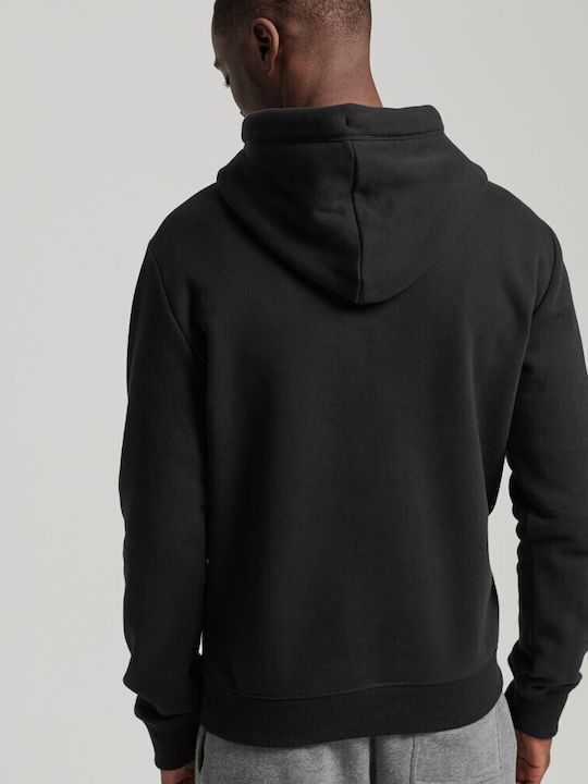 Superdry Herren Sweatshirt Jacke mit Kapuze und Taschen Schwarz