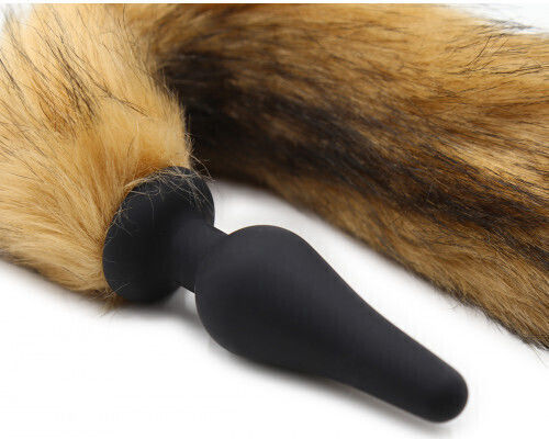Naughty Toys Πρωκτική Σφήνα με Ουρά Αλεπούς Medium Καφέ