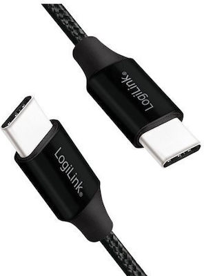 LogiLink Braided USB 2.0 Cable USB-C male - USB-A male Black 1m (CU0154)