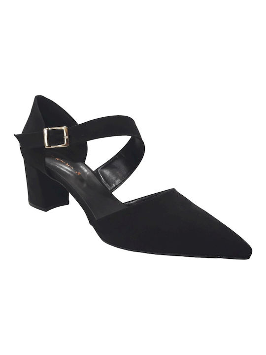 Low heeled pumps with low heel and 580 opening Black