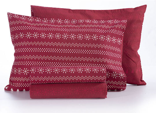 Nef-Nef Homeware Hope Σετ Σεντόνια Μονά 160x260εκ. Red (3τμχ)
