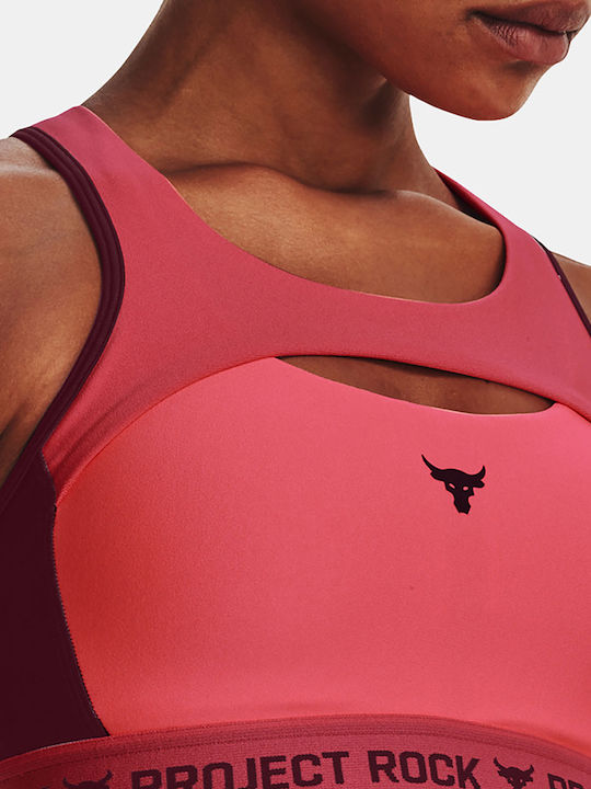Project Rock Women's Sports Bra without Padding Blitz Red/Calypso/Dark Maroon