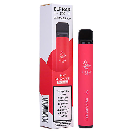 Elf Bar Ηλεκτρονικό Τσιγάρο μιας Χρήσης 600 Εισπνοών Pink Lemonade 2ml 18mg Ροζ