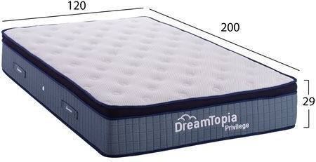 Dreamtopia Privilege Halb-Doppel Ergonomisch Matratze Schaum Beidseitig 120x200x29cm mit Topper