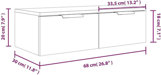 Dulap Pandantiv Pentru Sufragerie Din Placă Din Lemn Agregat Alb 68x30x20cm