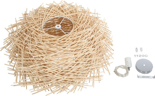 GloboStar Minorca Hängelampe Beige Glocke mit Fassung E27 60x60x35cm.