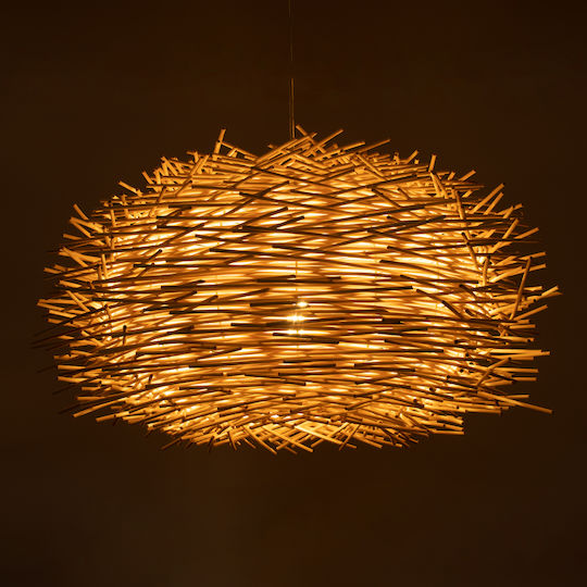 GloboStar Minorca Hängelampe Beige Glocke mit Fassung E27 60x60x35cm.