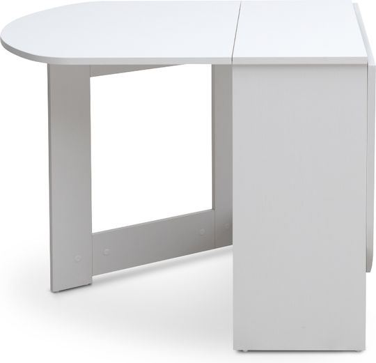 Winslet Table Dining Room Extendable Collapsible Wooden White 117(+80)x80x76cm