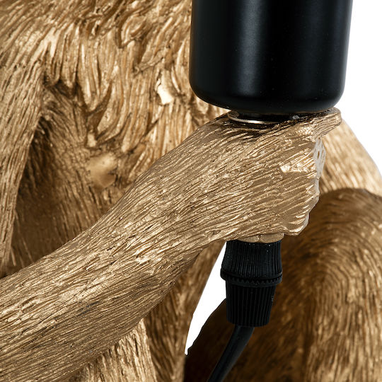 GloboStar Apes Decorative Lamp Figure with Socket for Bulb E27 Gold