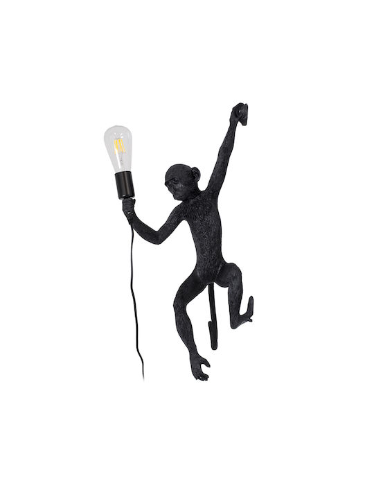 GloboStar Apes Modern Lamp Wall Socket with Socket E27 Black 34x31x61cm