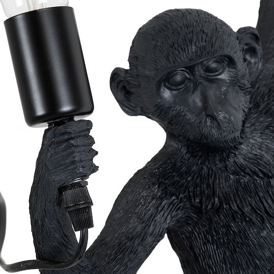 GloboStar Apes Μοντέρνο Φωτιστικό Τοίχου Πρίζας με Ντουί E27 Μαύρο 34x31x61εκ.