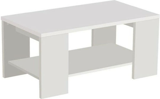 Rechteckiges Zentral Kaffeetisch Union Holz Weiß M90.5xL50.5xH41.5cm