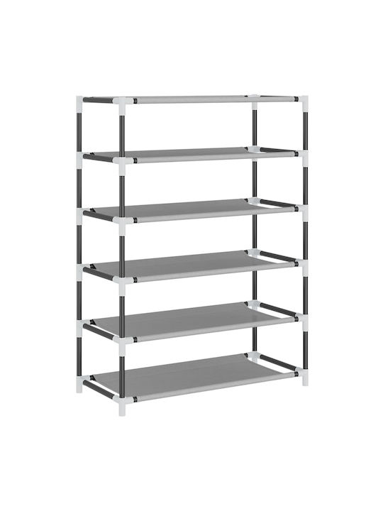 Stoff Schuhschrank mit 4 Regalen Gray L60xW28xH90cm