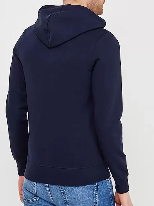 Projekt Produkt Men's Sweatshirt Jacket with Hood and Pockets Navy Blue