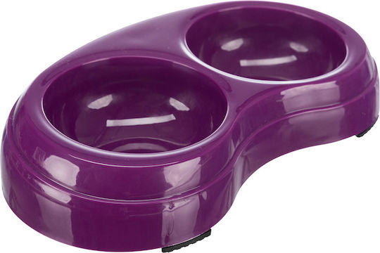 Trixie Plastic Bol Mâncare & Apă pentru Câine & Pisică 2x 200ml în Culoare Violet