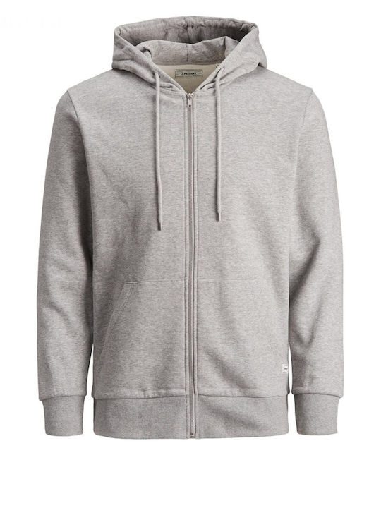 Ζακέτα με Κουκούλα Light Grey Melange