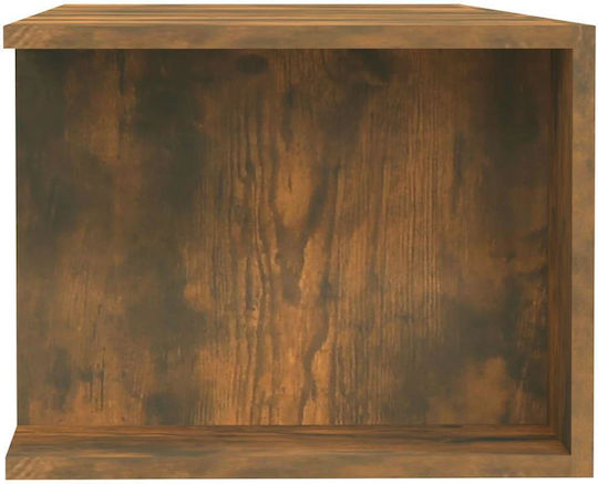 TV Stand Made of Wood and Glass with LED Lighting Smoky Oak M135xW39xH30cm