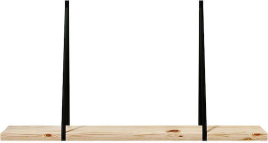 Ράφι Sisley Φυσικό / Μαύρο 50x9x2εκ.