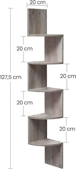 Raft colțar gri 20x20x127.5cm
