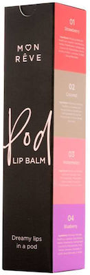 Mon Reve Pod Set Lippen Balsam 01 Strawberry/02 Coconut/03 Watermelon/04 Blueberry 20gr