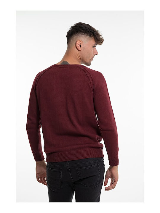 Bellissimo Men's Long Sleeve Sweater Burgundy